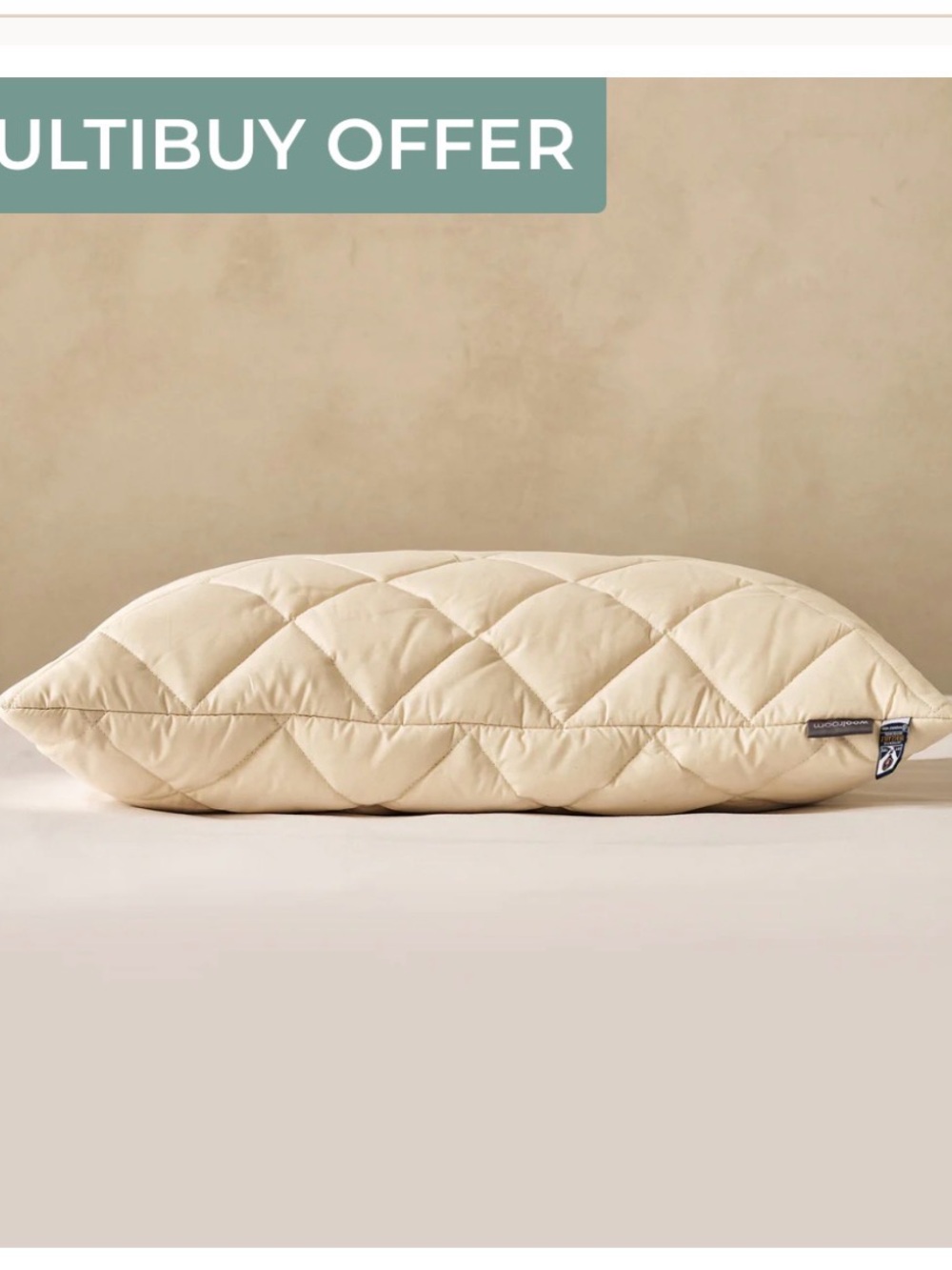 Deluxe washable wool pillow - Cream